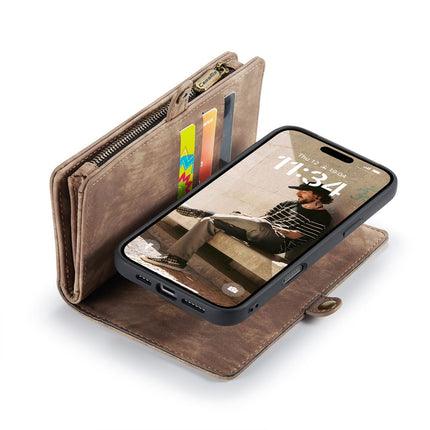 Caseme Case iPhone 16 Pro - Multifunctional Wallet - Brown
