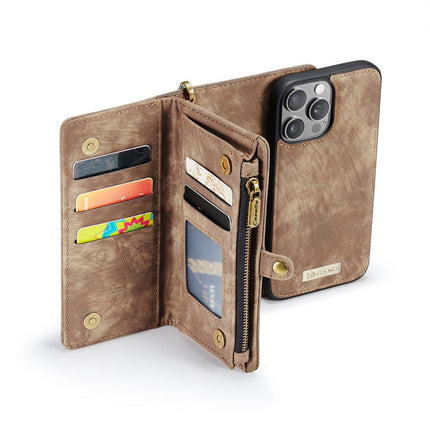 Caseme Case iPhone 16 Pro - Multifunctional Wallet - Brown
