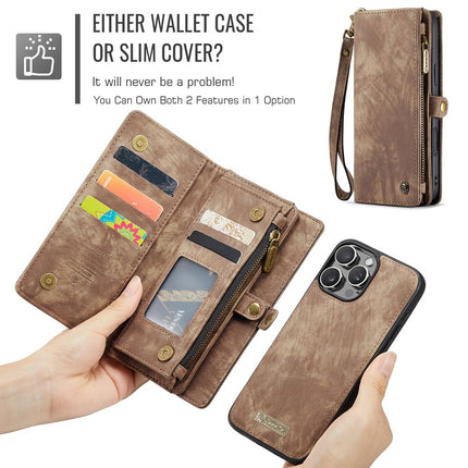 Caseme Case iPhone 16 Pro - Multifunctional Wallet - Brown
