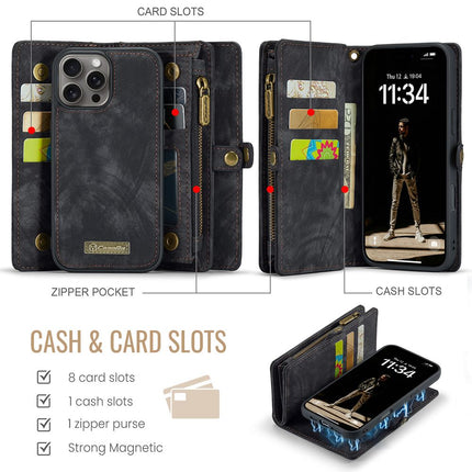 Caseme Case iPhone 16 Pro - Multifunctional Wallet - Black