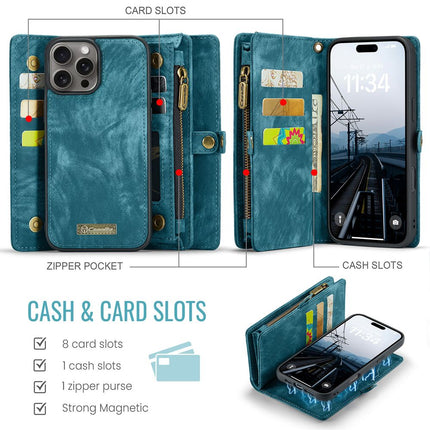 Caseme Case iPhone 16 Pro Max - Multifunctional Wallet - Blue