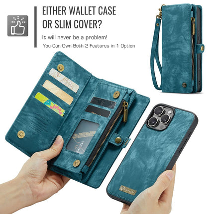 Caseme Case iPhone 16 Pro Max - Multifunctional Wallet - Blue
