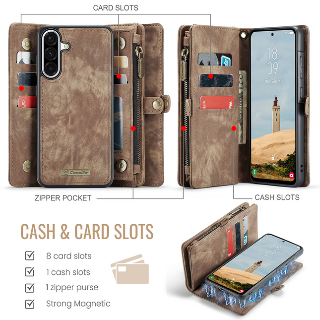 Caseme Case Samsung Galaxy A36 - Multifunctional Wallet - Brown