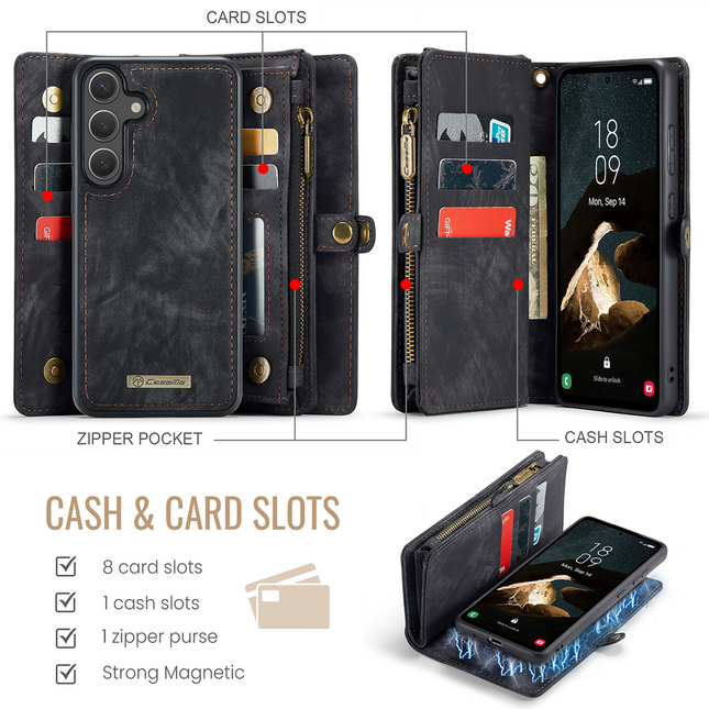 Caseme Case Samsung Galaxy S25+ - Multifunctional Wallet - Black