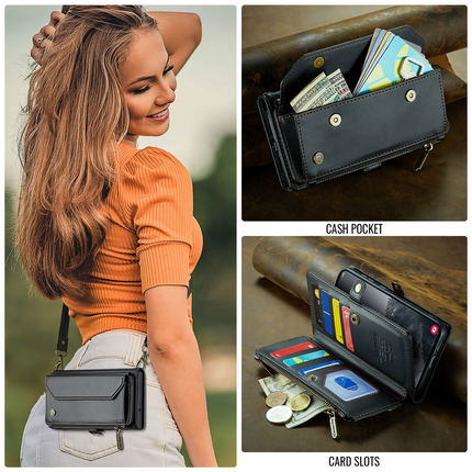 Caseme Case Samsung Galaxy S25+ - Crossbody Wallet Case - Black