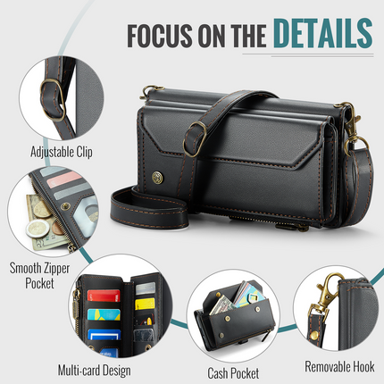 Caseme Case Samsung Galaxy S25+ - Crossbody Wallet Case - Black