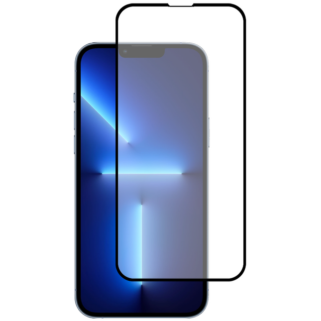 iPhone 13 Pro Max - Full Cover Screenprotector Tempered Glass - Black