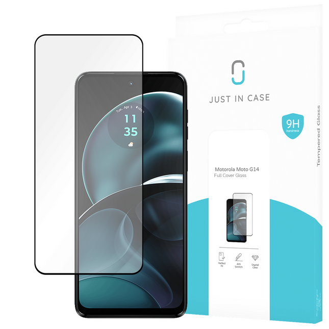 Motorola Moto G14/G54 5G - Full Cover Screenprotector Tempered Glass - Black