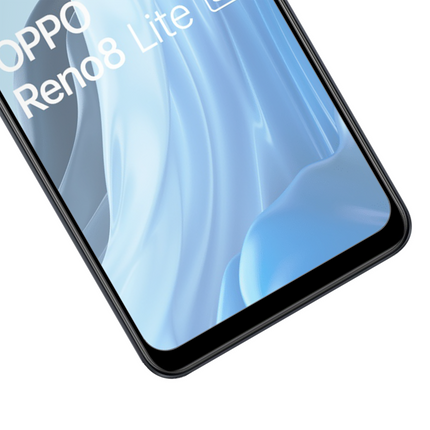 Oppo Reno8 Lite - Full Cover Screenprotector Tempered Glass - Black