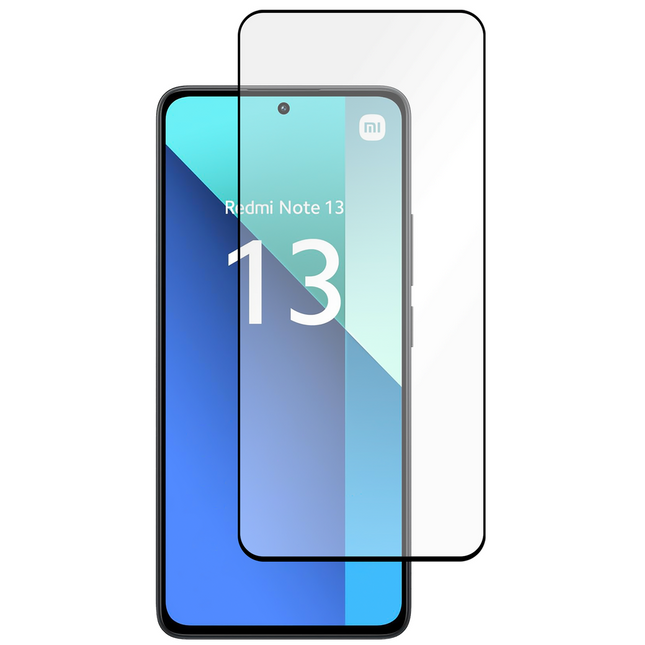 Xiaomi Redmi Note 13 4G - Full Cover Screenprotector Tempered Glass - Black