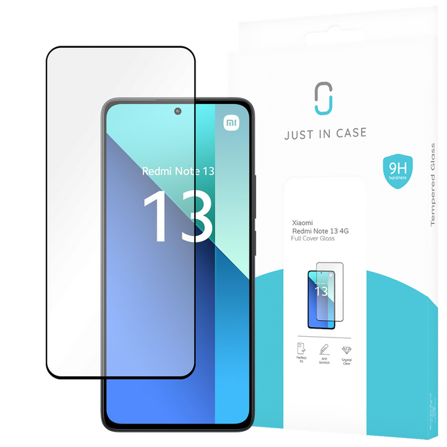 Xiaomi Redmi Note 13 4G - Full Cover Screenprotector Tempered Glass - Black