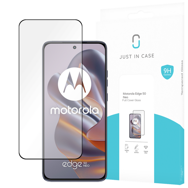 Motorola Edge 50 Neo - Full Cover Screenprotector Tempered Glass - Black