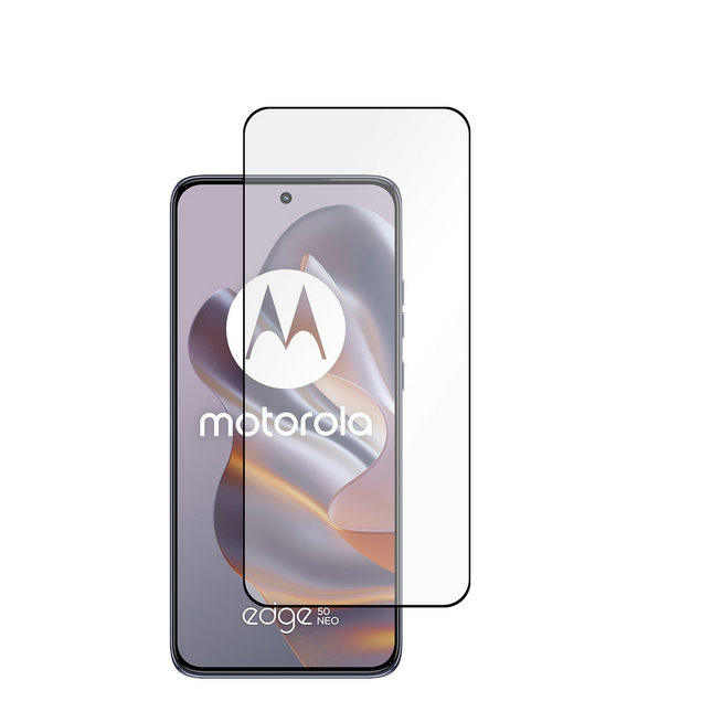 Motorola Edge 50 Neo - Full Cover Screenprotector Tempered Glass - Black