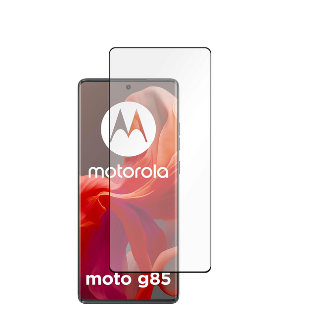 Motorola Moto G85 - Full Cover Screenprotector Tempered Glass - Black