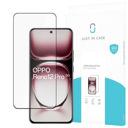 Oppo Reno12 Pro - Full Cover Screenprotector Tempered Glass - Black