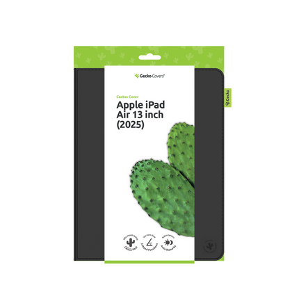 Gecko Covers iPad Air 13 (M4 2026 / M3 2025 / M2 2024) - Cactus Leather - Black
