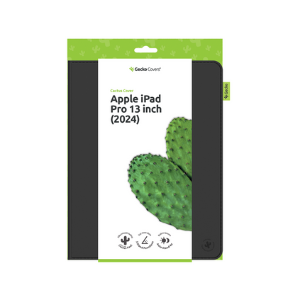 Gecko Covers iPad Pro 13 (M5 2025 / M4 2024) - Cactus Leather - Black