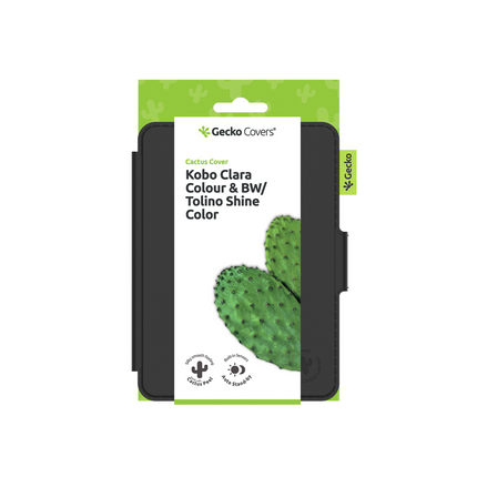 Gecko Covers Kobo Clara Colour & BW / Tolino Shine Color - Cactus Leather - Black
