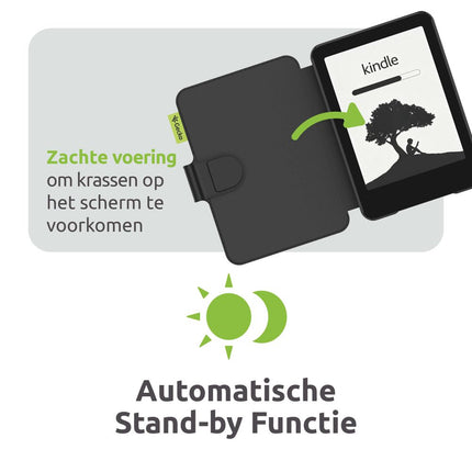 Gecko Covers Amazon Kindle Paperwhite (2024) / Paperwhite Signature Edition (2024) - Cactus Leather - Black