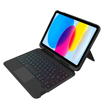 Gecko Covers iPad 2025 (11th Gen) / iPad 2022 (10th Gen) - Cactus Leather Keyboard Case - Azerty - Black - V10KB2733C1AY
