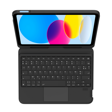 Gecko Covers iPad 2025 (11th Gen) / iPad 2022 (10th Gen) - Cactus Leather Keyboard Case - Azerty - Black - V10KB2733C1AY