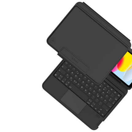 Gecko Covers iPad 2025 (11th Gen) / iPad 2022 (10th Gen) - Cactus Leather Keyboard Case - Qwertz - Black - V10KB2733C1QZ