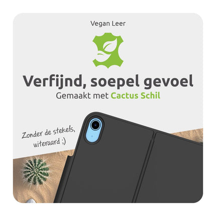 Gecko Covers iPad 2025 (11th Gen) / iPad 2022 (10th Gen) - Cactus Leather Keyboard Case - Qwertz - Black - V10KB2733C1QZ