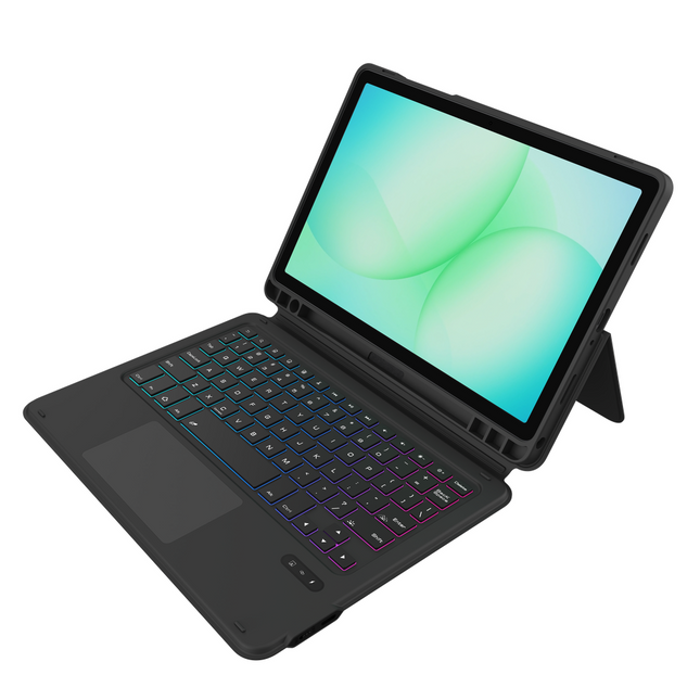 Gecko Covers Samsung Galaxy Tab A11 Plus / A9 Plus - Cactus Leather Keyboard Case - Qwerty - Black - V11KB2813C1