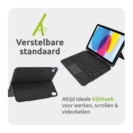 Gecko Covers Samsung Galaxy Tab A11 Plus / A9 Plus - Cactus Leather Keyboard Case - Qwerty - Black - V11KB2813C1