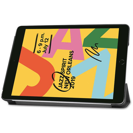 iPad 2021 (9th Gen)/2020 (8th Gen)/iPad 2019 (7th Gen) - TriFold Smart Book Case - Black