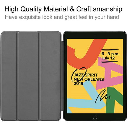 iPad 2021 (9th Gen)/2020 (8th Gen)/iPad 2019 (7th Gen) - TriFold Smart Book Case - Black