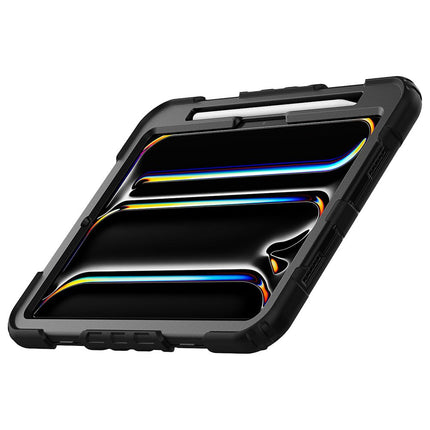iPad Pro 11 (M5 2025 / M4 2024) - Shockproof Case (PET Screenprotector/Hand Strap) - Black