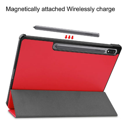 Samsung Galaxy Tab S9 / S9 FE / S10 FE / S10 Lite - TriFold Smart Book Case - Red