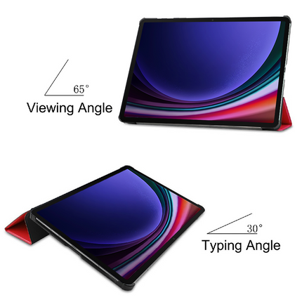 Samsung Galaxy Tab S9 / S9 FE / S10 FE / S10 Lite - TriFold Smart Book Case - Red
