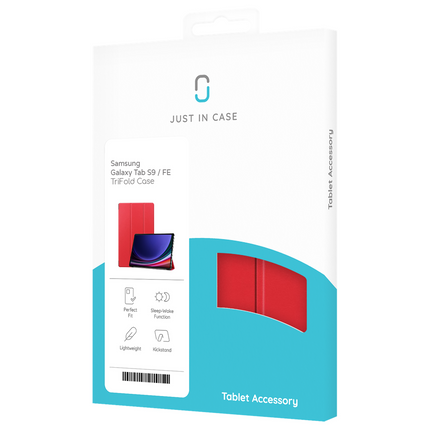 Samsung Galaxy Tab S9 / S9 FE / S10 FE / S10 Lite - TriFold Smart Book Case - Red