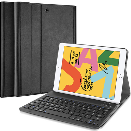 iPad 2021 (9th Gen)/2020 (8th Gen)/iPad 2019 (7th Gen) - Premium Bluetooth Keyboard Cover Qwerty