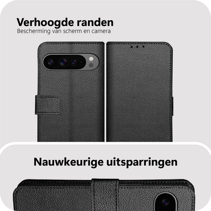 Classic Wallet Case - Google Pixel 10 Pro XL - PU leather Book Case - Black