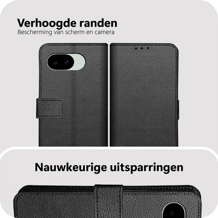 Classic Wallet Case - Google Pixel 10a - PU leather Book Case - Black