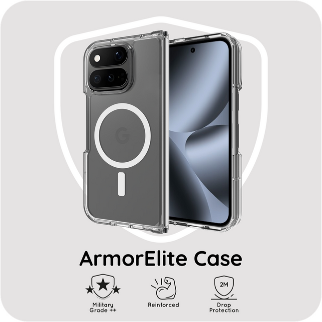 ArmorElite Case - Google Pixel 11 Pro Fold - Military Grade Back Cover - (compatible with MagSafe) - Clear