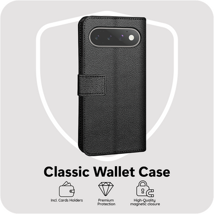 Classic Wallet Case - Google Pixel 11 Pro XL - PU leather Book Case - Black