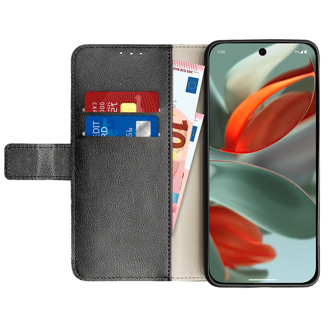 Classic Wallet Case - Google Pixel 9 / 9 Pro - PU leather Book Case - Black