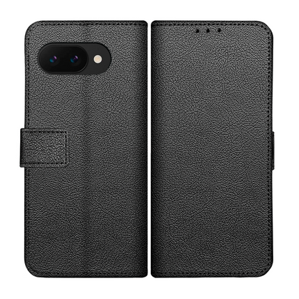 Classic Wallet Case - Google Pixel 9a - PU leather Book Case - Black