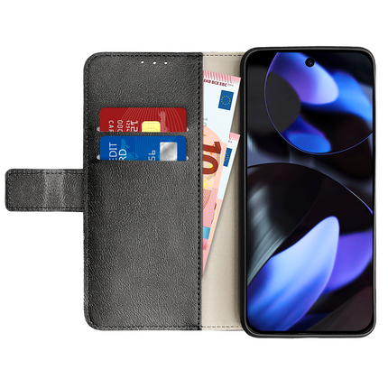 Classic Wallet Case - Google Pixel 9a - PU leather Book Case - Black