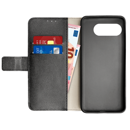 Classic Wallet Case - Google Pixel 9a - PU leather Book Case - Black