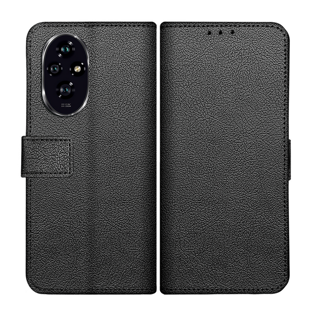 Classic Wallet Case - Honor 200 - PU leather Book Case - Black