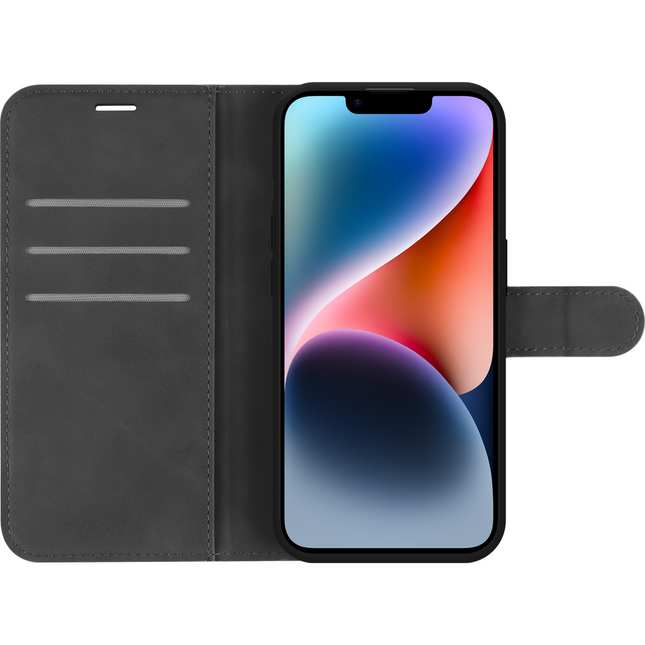 PrimeWallet Case - iPhone 14 Plus - PU leather Wallet Case - Black