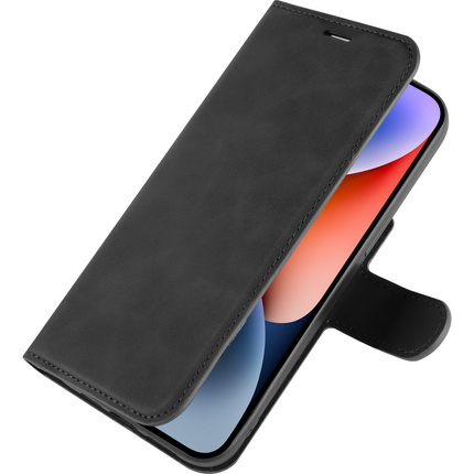 PrimeWallet Case - iPhone 14 - PU leather Wallet Case - Black