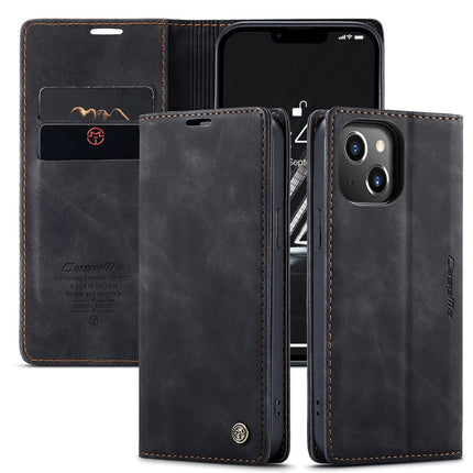 Caseme Case iPhone 15 Plus - Retro Wallet Case - Black