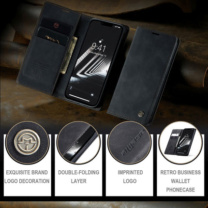 Caseme Case iPhone 15 Plus - Retro Wallet Case - Black