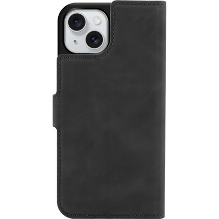 PrimeWallet Case - iPhone 15 Plus - PU leather Wallet Case - Black